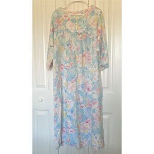 Vintage Komar Robe Day Dress Gown Zip Mod Floral Flower Kaftan Womens Medium  12